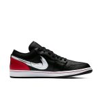 Air Jordan 1 Low 'Brushstroke Swoosh - Black Red'