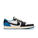 Air Jordan 1 Retro Low x Fragment Design x Travis Scott x 'Sail Black Military Blue'