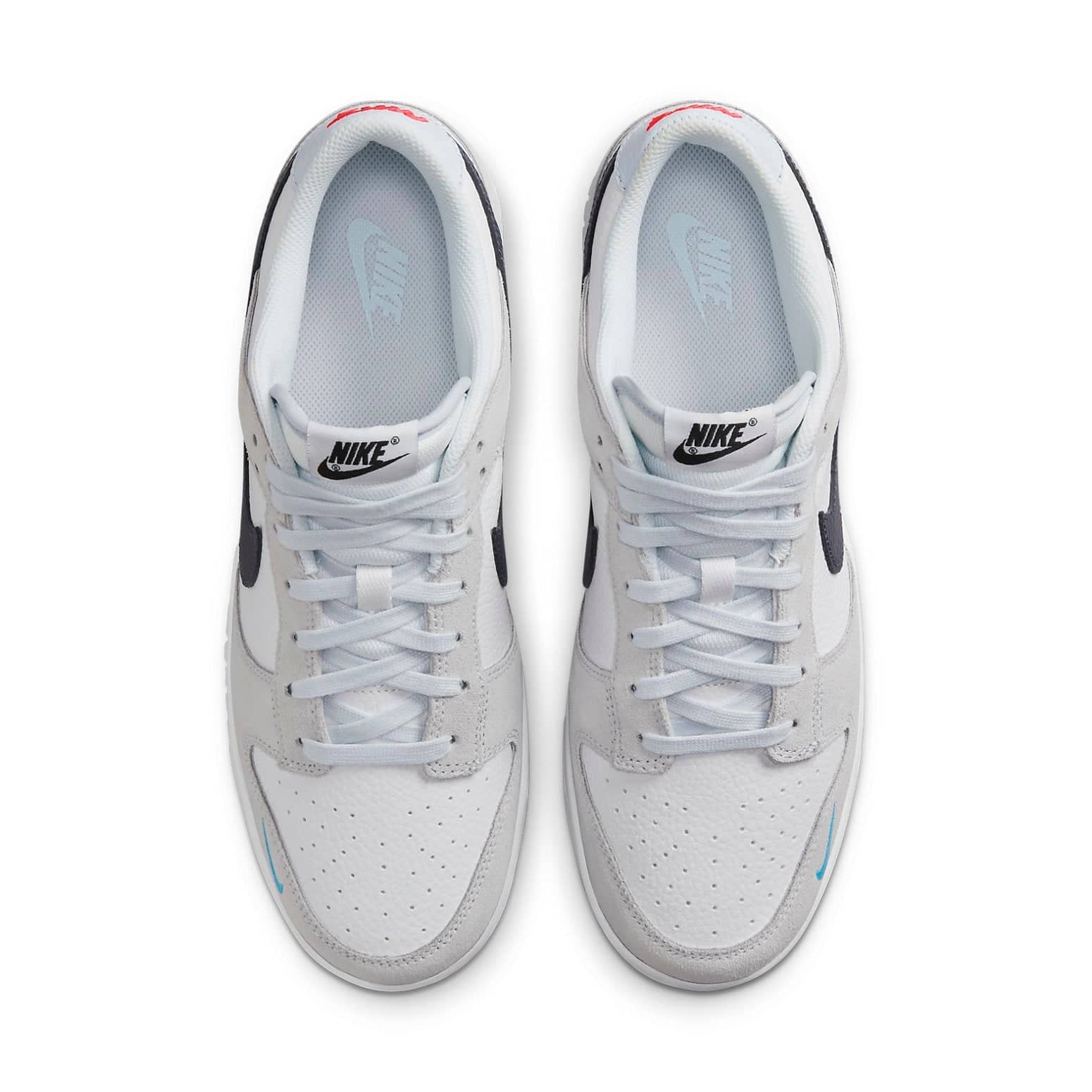 Nike Dunk Low 'Mini Swoosh - White Grey Navy Aqua'