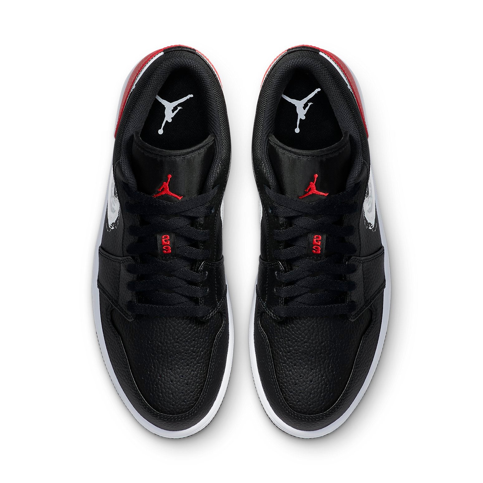 Air Jordan 1 Low 'Brushstroke Swoosh - Black Red'