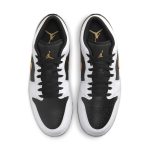 Air Jordan 1 Low 'White Black Metallic Gold Swoosh'