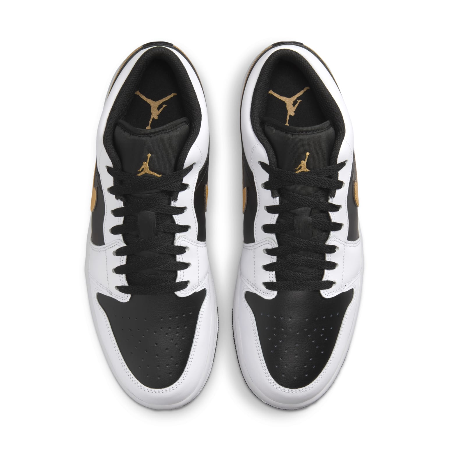 Air Jordan 1 Low 'White Black Metallic Gold Swoosh'