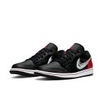 Air Jordan 1 Low 'Brushstroke Swoosh - Black Red'