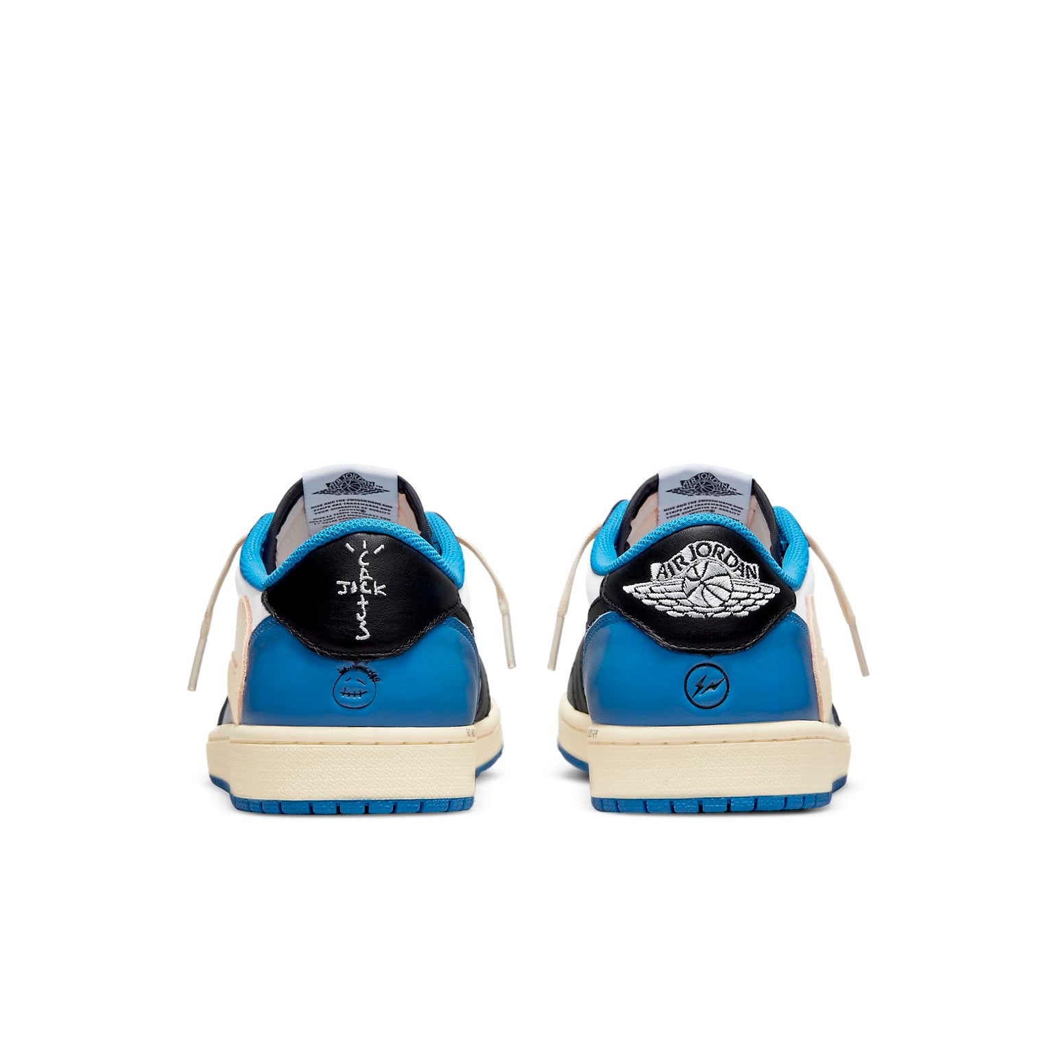 Air Jordan 1 Retro Low x Fragment Design x Travis Scott x 'Sail Black Military Blue'