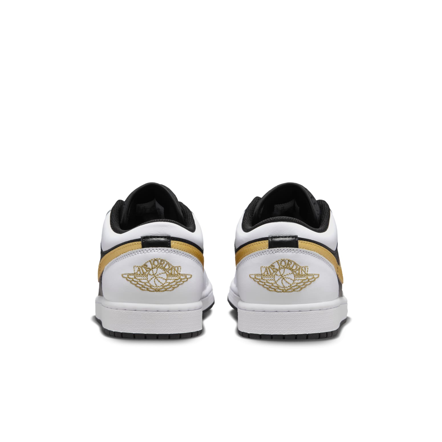 Air Jordan 1 Low 'White Black Metallic Gold Swoosh'