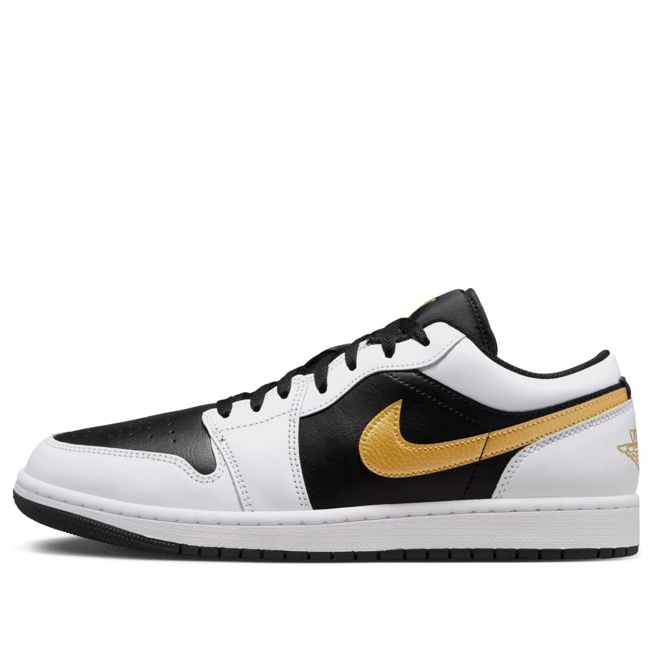 Air Jordan 1 Low 'White Black Metallic Gold Swoosh'