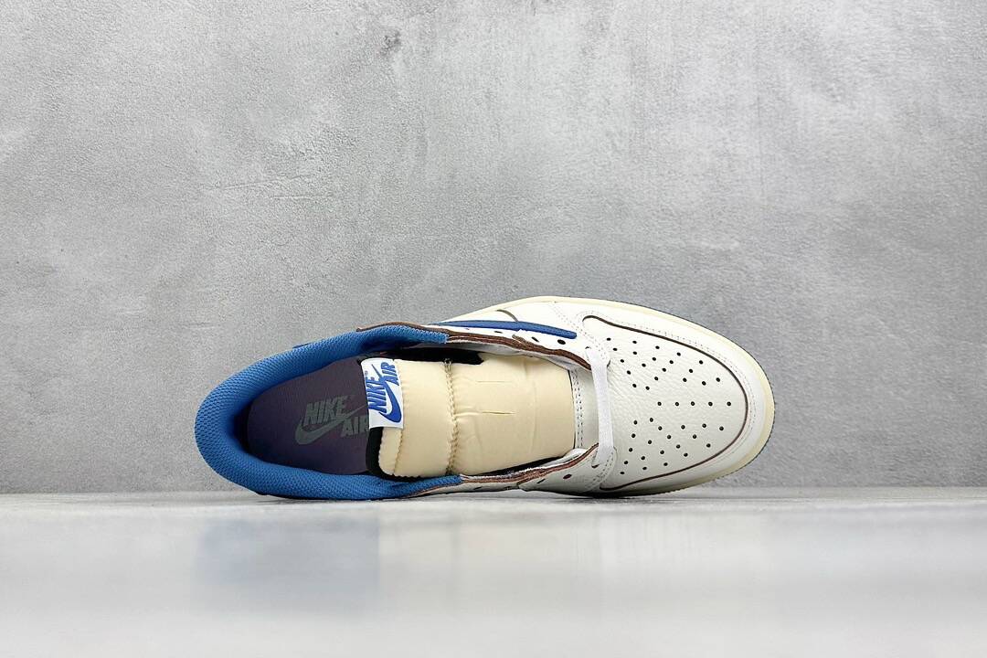 Air Jordan 1 Retro Low Og Sp Fragment X Travis Scott Sail Military Blue